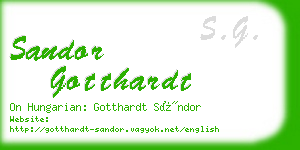 sandor gotthardt business card